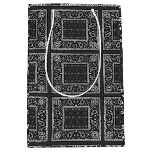 Bolsa De Regalo Mediana Black Paisley Bandana Birthday Hip Hop Rap Scarf