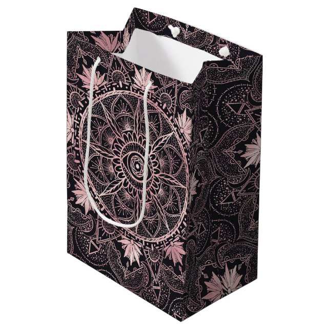 Bolsa De Regalo Mediana Black Pink Eye Mandala (Angulo Anverso)