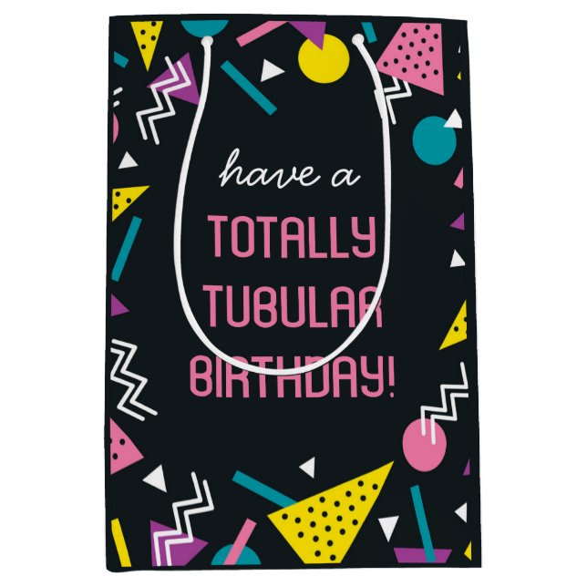 Bolsa De Regalo Mediana Black Retro Funny 80 Slang Birthday Gift Bag (Anverso)