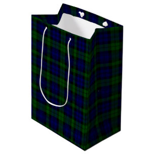 Bolsa De Regalo Mediana Black Watch Tartan Blue Green Plage