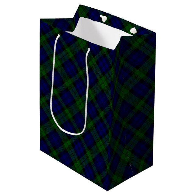 Bolsa De Regalo Mediana Black Watch Tartan Blue Green Plage (Angulo Anverso)