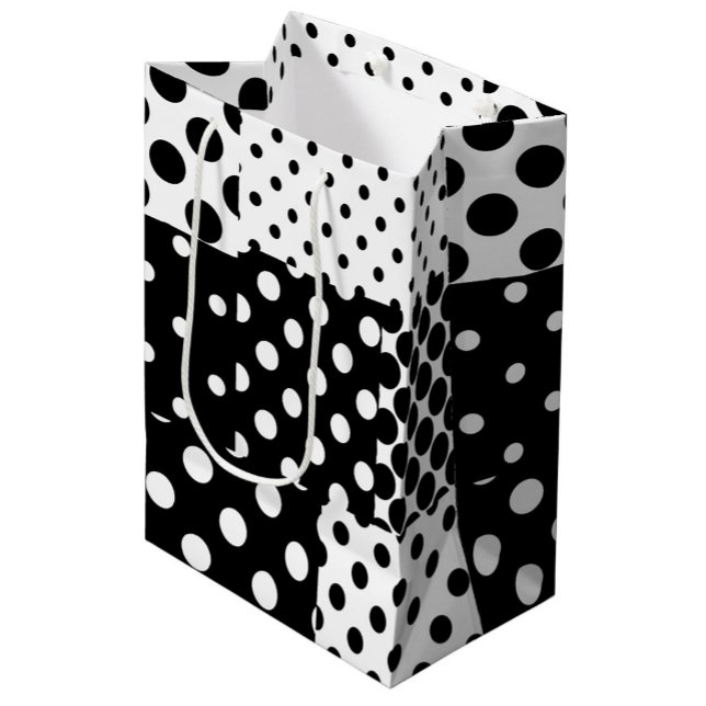 Bolsa De Regalo Mediana Black White Fashion Polka Dots Style Design  (Subido por el creador)