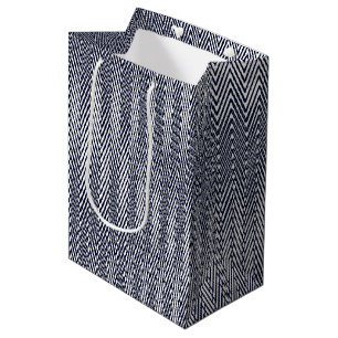 Bolsa De Regalo Mediana Black White Moiré Stripes Ilusión óptica moderna