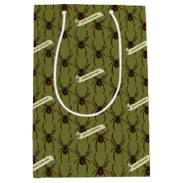 Bolsa De Regalo Mediana Black Widow Spider Halloween Pixel Art Pattern