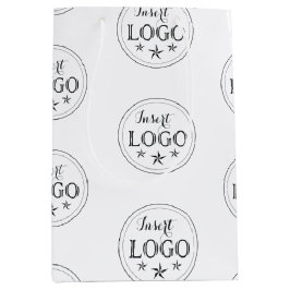 Bolsa de regalo mediana blanca clásica con logotip