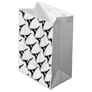 Bolsa De Regalo Mediana Blanco del negro de la torre Eiffel de París