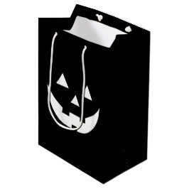 Bolsa De Regalo Mediana Blanco negro de Halloween Jack o un regalo aterrad