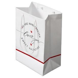 Bolsa De Regalo Mediana Blanco negro Rojo simple amor Minimalista San Vale