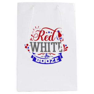 Bolsa De Regalo Mediana Blanco Rojo y Booze