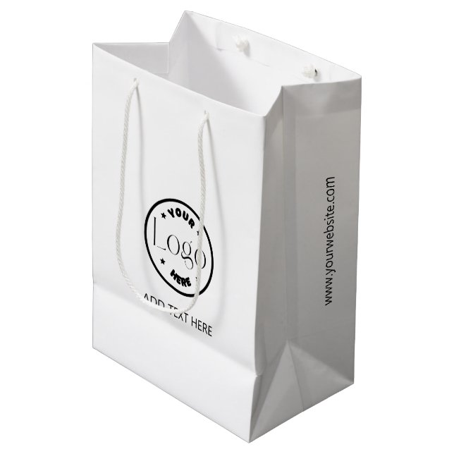 Bolsa De Regalo Mediana Blancos para empresas con logotipo (Angulo Anverso)