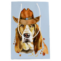 Bloodhound con el Gorra Sheriff Cowboy