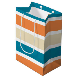 Bolsa De Regalo Mediana Bloque de color verde azulado del Naranja turquesa