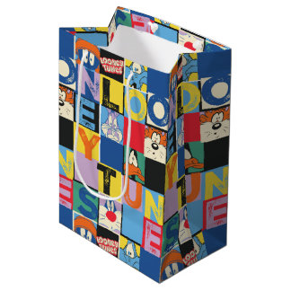 Bolsa De Regalo Mediana Bloques de verificación de personajes de LOONEY TU