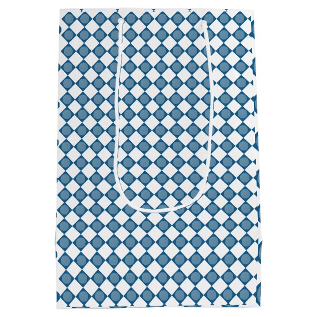Bolsa De Regalo Mediana Blue Argyle Golf Pattern Wrapping Paper (Reverso)