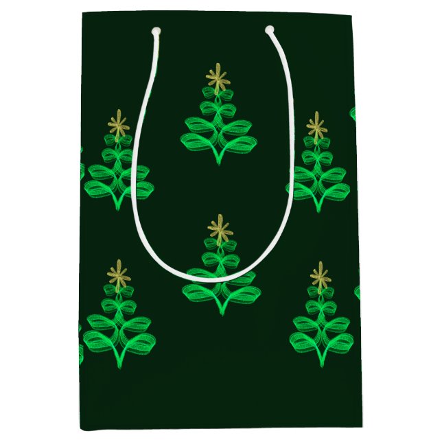 Bolsa De Regalo Mediana Blue Christmas wrapping paper  (Anverso)