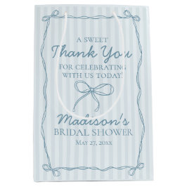 Bolsa De Regalo Mediana Blue Coquette Bow Pastel Bridal Shower Favor