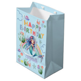 Bolsa De Regalo Mediana Blue Mermaid Gift Bag in Blue