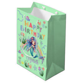 Bolsa De Regalo Mediana Blue Mermaid Gift Bag in Green