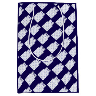 Bolsa De Regalo Mediana Blue Snowflake Basketball Jersey