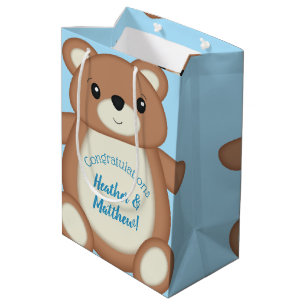 Bolsa De Regalo Mediana Blue Teddy Bear