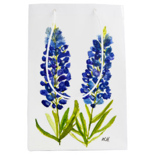 Bolsa De Regalo Mediana Bluebonnets Texas State Flowe Lupine Watercolor