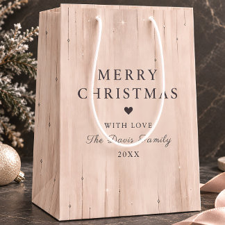 Bolsa De Regalo Mediana Blush Champagne Celestial Feliz Navidad