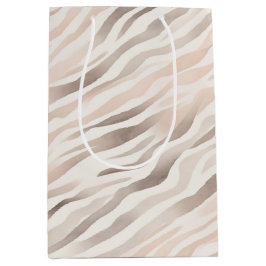 Bolsa De Regalo Mediana Blush Pink Cream Zebra Animal Birthday
