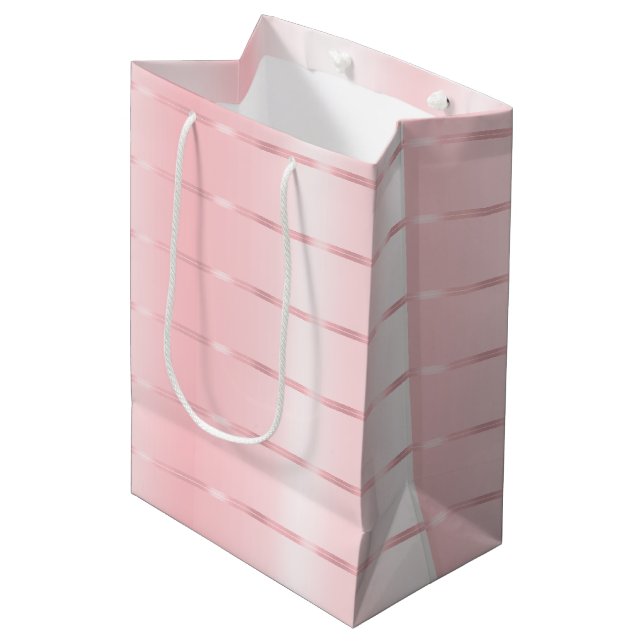 Bolsa De Regalo Mediana Blush Pink Ribbon Bow Despedida de Soltera (Angulo Anverso)
