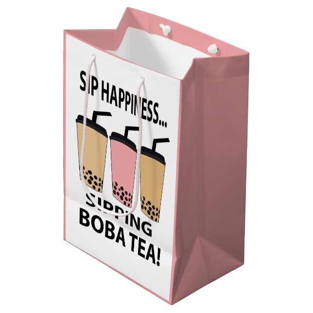 Bolsa De Regalo Mediana Boba Tea Bubble Tea Boba Tea (Angulo Anverso)