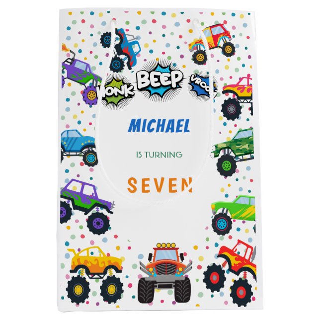 Bolsa De Regalo Mediana Bocada de Honk vroom camiones monstruo bowl de cum (Anverso)