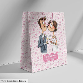 Bolsa De Regalo Mediana Boda acuarela Pareja Regalo Bolsa Humor Quirky