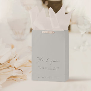 Bolsa De Regalo Mediana Boda azul de pizarra ligera - Gracias