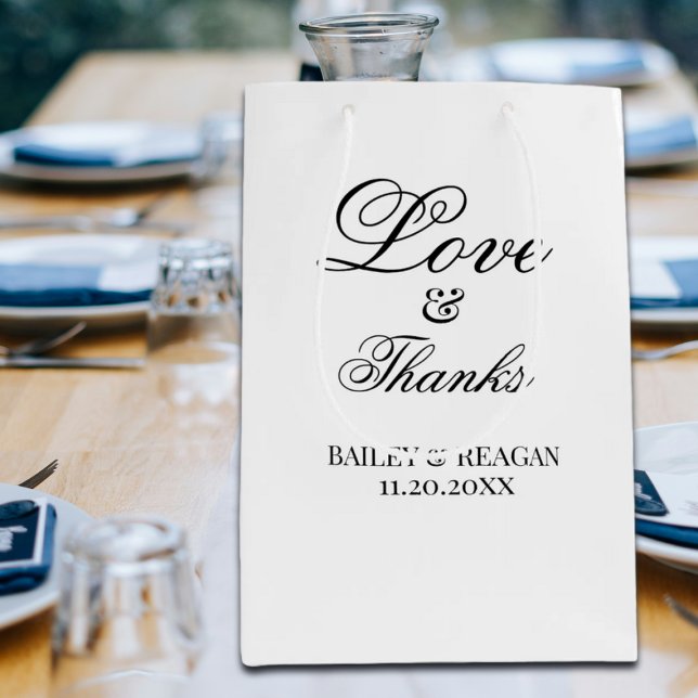 Bolsa De Regalo Mediana Boda blanco y negro mínimo (Subido por el creador)