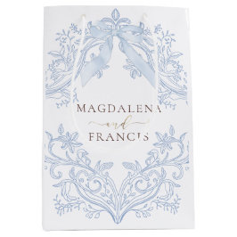 Bolsa De Regalo Mediana boda cresta azul acuarela