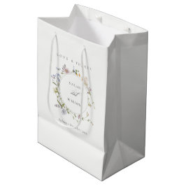 Bolsa De Regalo Mediana Boda Cute Meadow Floral Wreath Watercolor