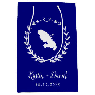 Bolsa De Regalo Mediana Boda de bienvenida de la Marina Blue Martinique Ma