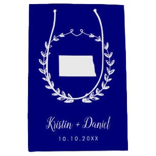 Bolsa De Regalo Mediana Boda de bienvenida de la Marina Blue North Dakota 