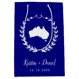 Bolsa De Regalo Mediana Boda de bienvenida de Marina Blue Australia Map Sw