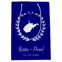 Boda de bienvenida de Navy Blue West Virginia Map