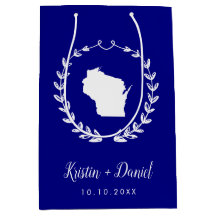 Boda de bienvenida de Navy Blue Wisconsin Map