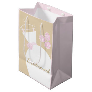 Bolsa De Regalo Mediana Boda de color bata rosado beige Noviembre medio ro
