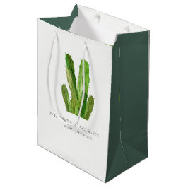 BOLSA DE REGALO MEDIANA BODA DE COLOR DE AGUA DE LA FOLIAGE DE CACTUS DESE