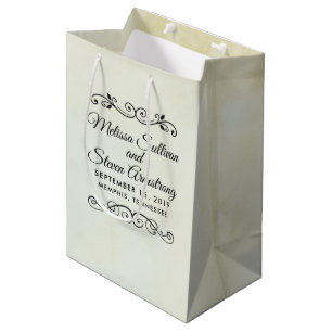 Bolsa De Regalo Mediana Boda de estilo occidental de pergamino falso