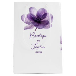 Bolsa De Regalo Mediana Boda de Flor Morado Gorgoso