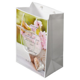 Bolsa De Regalo Mediana Boda de flores rosas-flores de cerezo