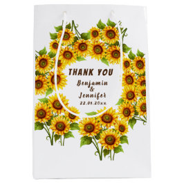 Bolsa De Regalo Mediana Boda de girasol morden rústico personalizado