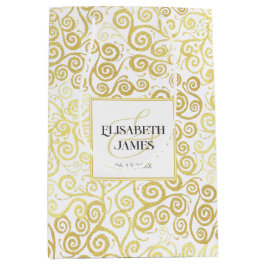 Bolsa De Regalo Mediana Boda De Invierno De Moda Furiosa De Lujo  Blanco Y