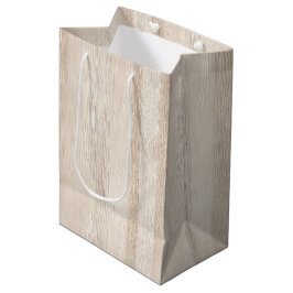 Bolsa De Regalo Mediana Boda de madera blanca crema falsa rústica