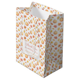 Bolsa De Regalo Mediana Boda De Otoño Y Calabazas Gracias