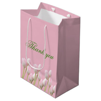 Bolsa De Regalo Mediana Boda de vaquera costera tulipán rosa